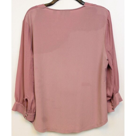 3 7th Avenue Design Studio Blouses sz L Polka Dot Blue Pink Formal New York & Co - Picture 7 of 16